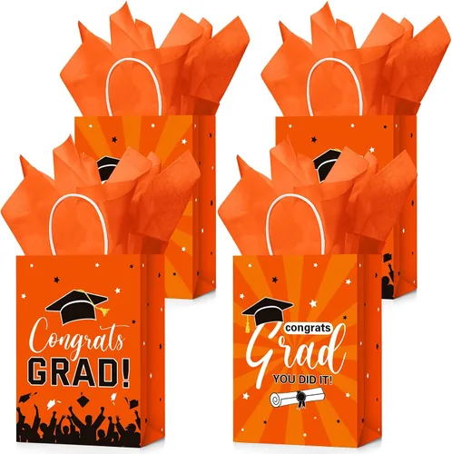 Vista 8 de Colarr 24 bolsas de regalo de graduación a granel con papel de seda clase de 2026, bolsas de regalo de fiesta de graduación con asas para escuela