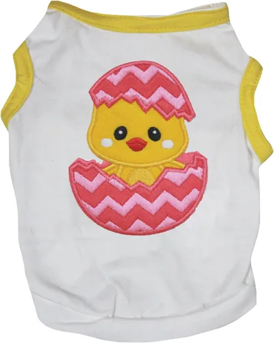 Vista 3 de Petitebella Chick Egg - Camisa para perro (rosa intenso/amarillo, talla XS)