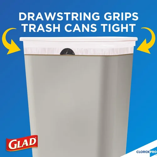 Vista 5 de Glad bolsas de basura con cordón grandes para cocina, 13 galones, 100 unidades (paquete de 4). Unscented, Rip and Tear Resistant, Reinforced