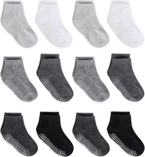 Vista 15 de Calcetines tobilleros antideslizantes Zaples para bebés con suelas antideslizantes para bebés, niños pequeños, niños y niñas