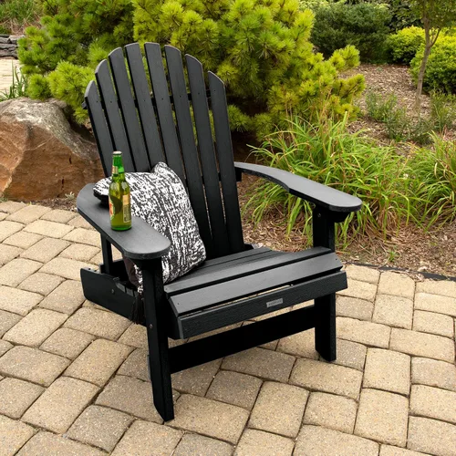 Vista 8 de Highwood Hamilton Adirondack - Silla plegable y reclinable, King Negro