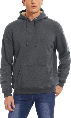 Vista 2 de MAGCOMSEN Sudadera con capucha de forro polar Sherpa para hombre