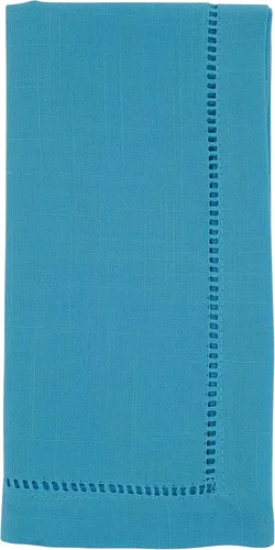 Vista 42 de SARO LIFESTYLE Servilleta de cóctel con borde cosido (juego de 12), negro, 6"x6