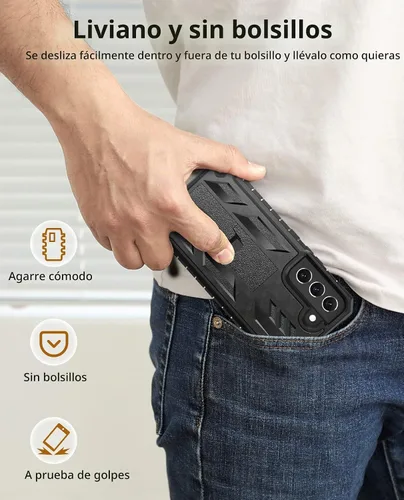Vista 7 de SOiOS - Funda para Samsung Galaxy S22 con protector de pantalla integrado, función atril 20FT Military-Grade Drop Shockproof Protection, Durable