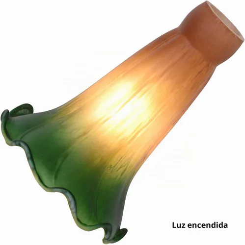Vista 2 de Bieye LS103S - Pantalla de cristal soplado con flor de lirio (verde ámbar, diámetro interior de apertura 0.87 pulgadas x diámetro exterior 1 pulgada)