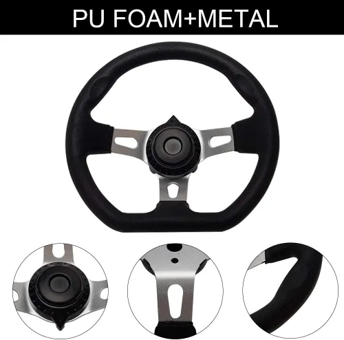 Vista 8 de Volante para Carretera de Tierra 270mm de 3 Radios para Vehículo con Espuma PU Interior para Go Kart de NINEFOX