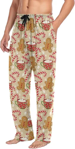 Vista 4 de Aslsiy Lizards Green - Pantalones de pijama para hombre, pantalones suaves separados para hombre, pantalones de descanso