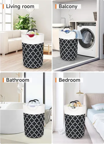Vista 7 de Fabspace Cesta Grande para Ropa Sucia Cesto para Ropa Sucia Bolsa Contenedor de Lavado Bolsa para Ropa Plegable Alta con Asas Impermeable Viaje Baño