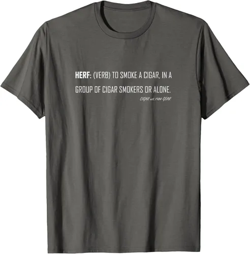 Vista 43 de Herf definition - Camiseta de manga corta, diseño con texto "Cigar Smoker Puff Verb Stogie Habano" Negro