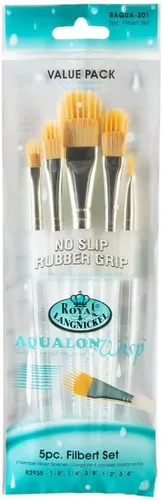 Vista 5 de Royal & Langnickel Aqualon Wisp - Juego de pinceles para artistas angulares, 5 piezas