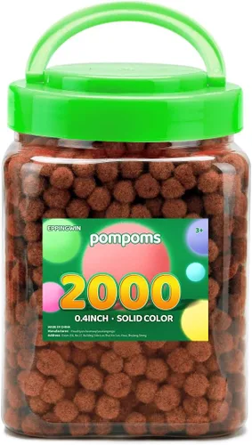Vista 30 de Eppingwin - 2000 pompones negros, pompones suaves de 1 cm para manualidades, 0.4 pulgadas para proyectos de bricolaje de arte y manualidades (negro)