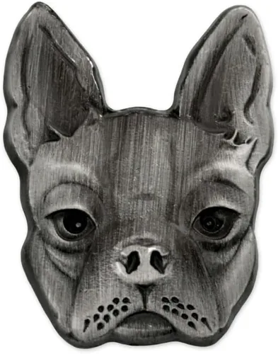Vista 4 de PinMart Pin de solapa plateado para amantes de los perros de raza de perro