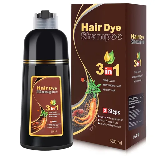 Vista 7 de IIIMEIDU Champú para teñir el cabello 3 en 1 para cabello gris, champú con ingredientes herbales tinte burdeos para mujeres y hombres, cobertura