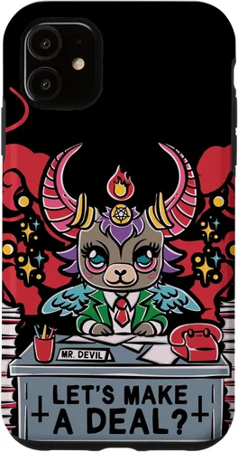 Vista 8 de Funda para iPhone 16 Kawaii Pastel Goth Make A Deal Baphomet Aesthetic Nu Cute Case
