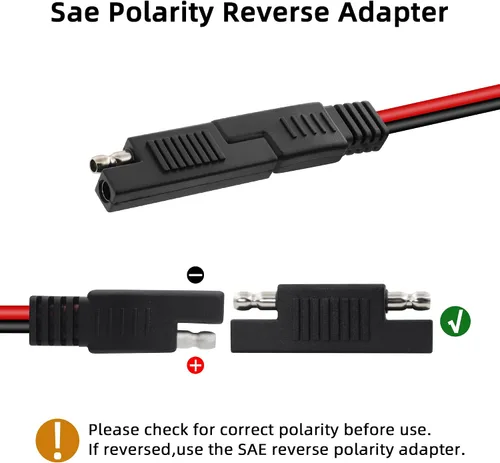 Vista 4 de GELRHONR Enchufe SAE a encendedor de cigarrillos de 6.5 pies con interruptor, 12 V 24 V macho a SAE 2 pines adaptador de liberación rápida cable