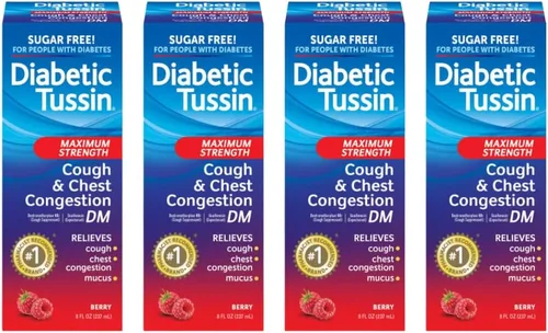 Vista 4 de Diabetic Tussin DM - Medicamento para la tos de máxima fuerza con alivio de la congestión del pecho, 8 onzas líquidas, jarabe líquido para la tos