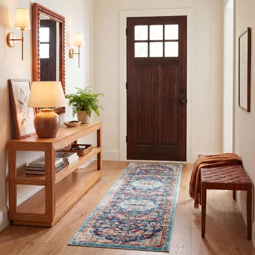 Vista 18 de SAFAVIEH Colección Madison MAD447B - Tapete bohemio con medallón antiguo y elegante, no desprende pelusa, para la sala, dormitorio, comedor