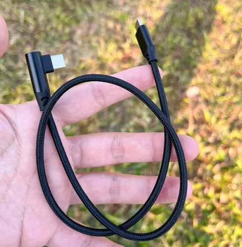 Vista 3 de Cable USB C a USB C de 1.5 pies, 3 paquetes, ángulo recto de 60 W PD tipo C, cable de carga rápida compatible con Samsung Galaxy S22/S21/S20 Ultra/Z