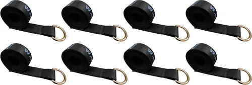 Vista 34 de Mega Cargo Control 1 paquete de correas de lazo de anillo D, amarres de remolque negros de 2 pulgadas para ensamblajes de elevación de ruedas