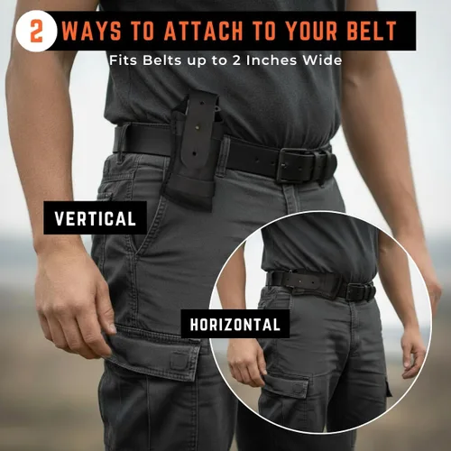Vista 7 de Tactiko - Cuchillo de bolsillo plegable 4 en 1 para hombre con iniciador de fuego y bolsa de cinturón de cuero, cortador de cinturón de seguridad