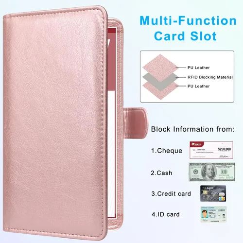 Vista 3 de ACdream Funda para chequera, cartera de cuero con bloqueo RFID