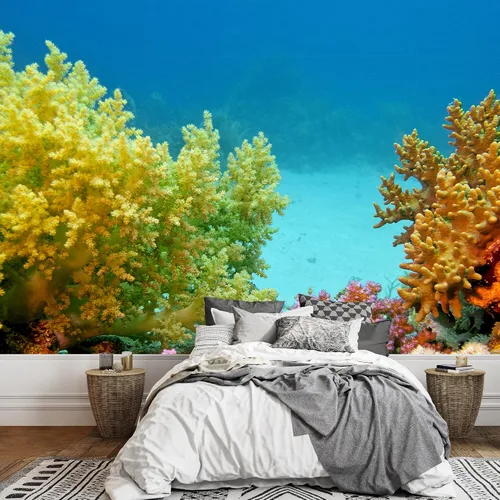 Vista 19 de SIGNWIN Adhesivo mural removible para pared, otoño, campo, cabaña, bosque, naturaleza, desierto, fotografía, realismo, paisaje decorativo, colorido