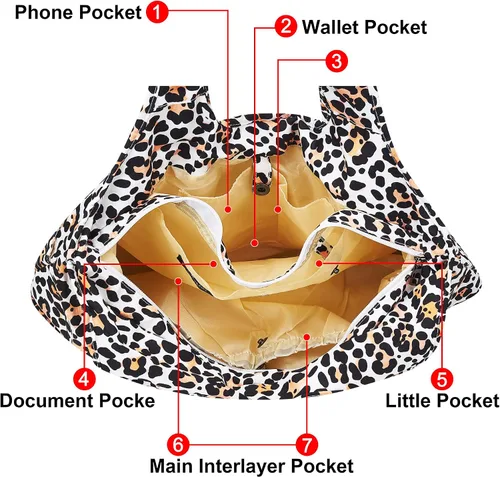 Vista 3 de ZOOEASS - Bolso grande de hombro para mujer, impermeable, multifunción, de nailon, para viaje