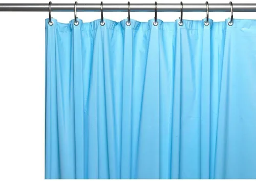 Vista 5 de Cortina de regadera de vinilo de calibre 3 con ojales de metal, de Carnation , PVC, Frosty Clear, 72" x 72