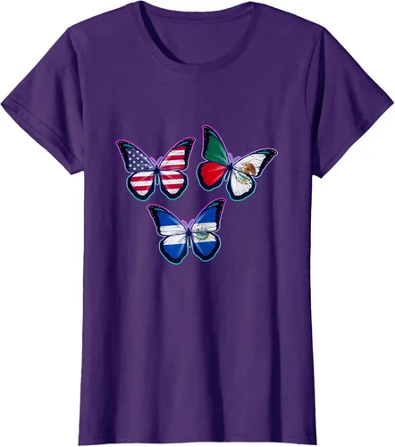 Vista 12 de Multiculti Heritage. Camiseta El Salvador México y Estados Unidos