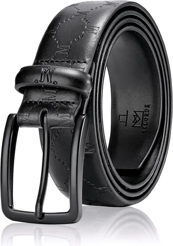 Vista 29 de MILORDE Cinturón de vestir de cuero genuino para hombre, hecho a mano, 100% cuero de vaca, diseños clásicos y modernos para trabajo, negocios y uso