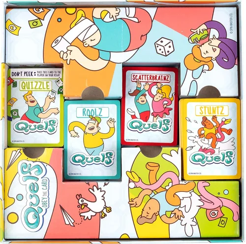 Vista 7 de Spin Master Quelf Juego de Mesa: juego de fiesta para adolescentes y adultos - Obedece las cartas para ganar una noche de juego familiar - 300