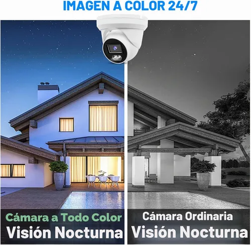 Vista 3 de Cámara de torreta IP PoE 4K 8MP al aire libre 24/7 versión nocturna a todo color 0.110 in 105° gran angular, H.265, IP67, compatible con Uniview