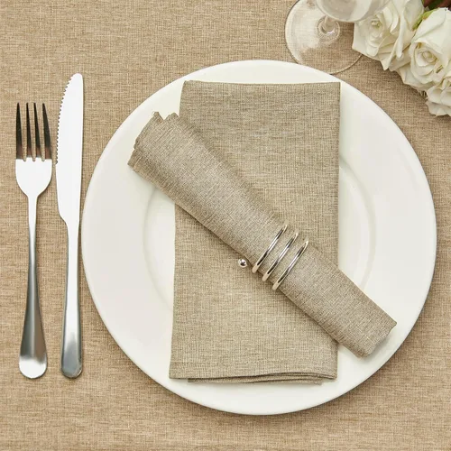 Vista 25 de Mebakuk Juego de 6 servilletas de tela de primera calidad de 17 x 17 pulgadas, lavables y pequeñas, servilletas de mesa suaves para bodas, fiestas
