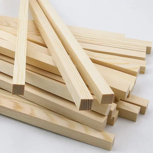 Vista 2 de Paquete de 25 varillas o palos cuadrados de madera dura sin terminar de 1/2" x 12