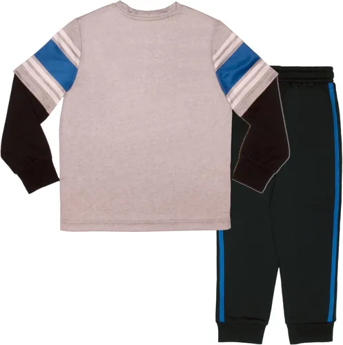 Vista 2 de Nintendo Super Mario - Juego de 2 piezas de camiseta de manga larga para niños y pantalones deportivos, paquete de 2 unidades para niños y niños