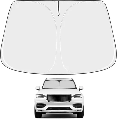 Vista 77 de Proadsy Parasol para parabrisas Rivian R1S 2022-2025 2026 de 4 capas plegable, protector de parasol frontal que bloquea los rayos UV, mantiene