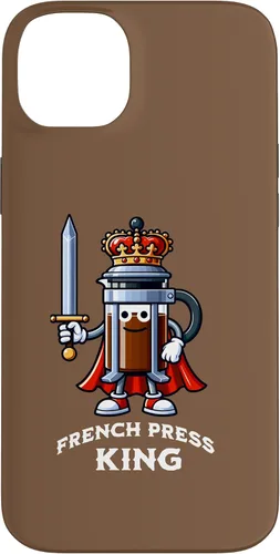Vista 15 de Carcasa divertida para iPhone 16 The French Press King
