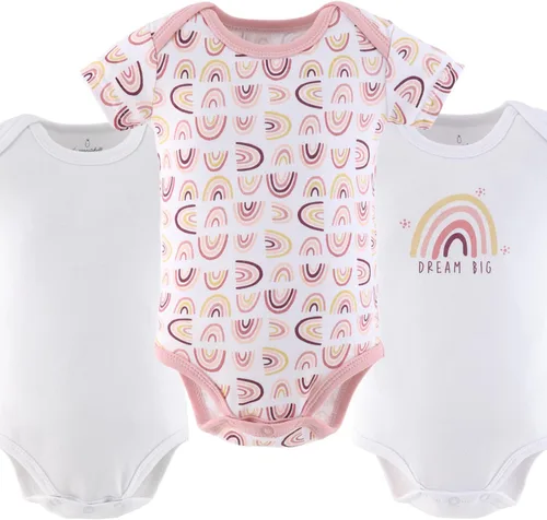 Vista 5 de The Peanutshell Body de manga corta para bebé, 100% algodón, 0-24 meses, Rainbow Safari