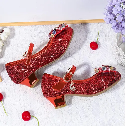 Vista 4 de Cadidi Dinos Zapatos de vestir para niñas con tacón de fiesta de boda Mary Jane Princess Flower Shoes (bebéniño pequeñoniño grande)