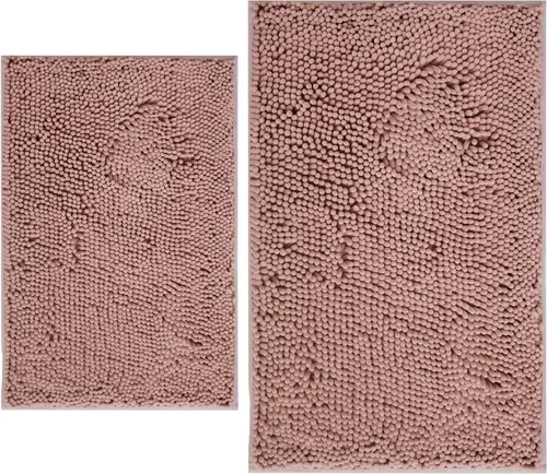 Vista 20 de Juegos de alfombras de baño de 2 piezas, alfombra de baño de felpilla extra suave ultra absorbente, alfombra de baño con base antideslizante de PVC