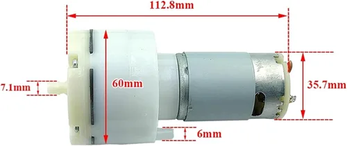 Vista 5 de CY36AM WP36C DC 12V 10L/M -60KPa Large Flow Mini 555 Motor Vacuum Air Pump Negative Pressure Suction Diaphragm Pump DIY Packer Inflator 1Pcs