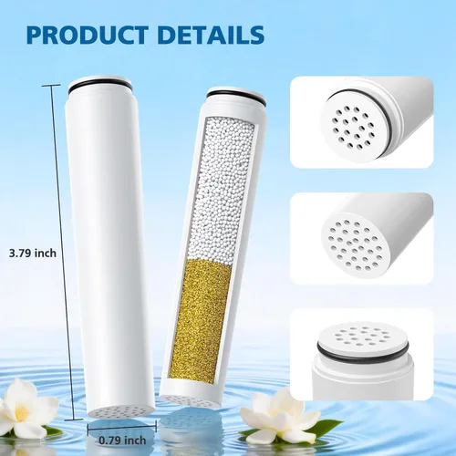 Vista 4 de Filtro de ducha mejorado compatible con cabezal de ducha de mano Cobbe para una mayor duración de filtración, filtro de agua de repuesto de alta