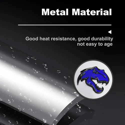 Vista 7 de Un par de pegatinas de metal de dinosaurio para Dodge RAM TRX 1500 2500 3500 Charger Challenger (azul)