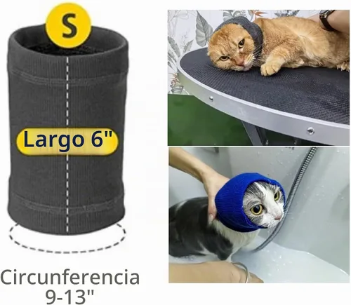 Vista 4 de Paquete de 2 protectores de orejas de gato sin arañazos para el cuidado de heridas 1azul+1 gris