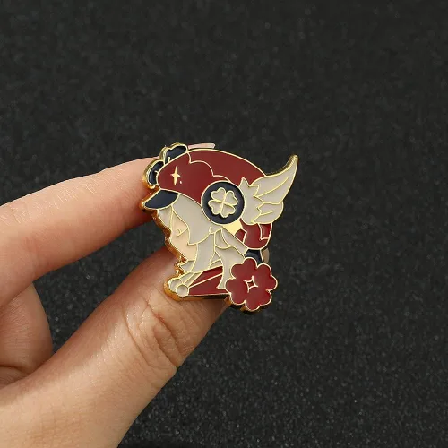 Vista 2 de Genshin Impact - Pinzas de esmalte de dibujos animados figuras de anime insignias pequeñas para fanáticos encantadoras colecciones de pines