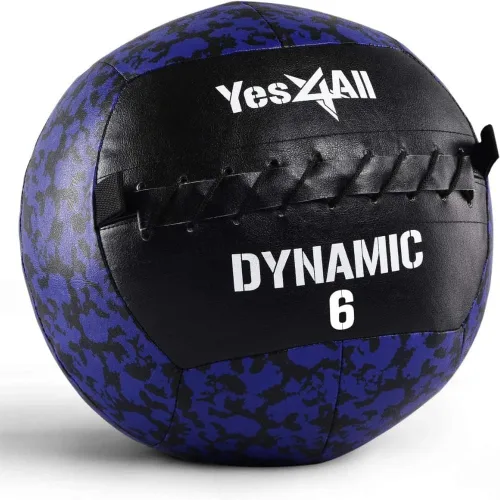 Vista 6 de Yes4All Bola de pared, bola de arena de hierro con peso de cuero suave para ejercicio multifuncional dinámico, 6 libras - 30 libras