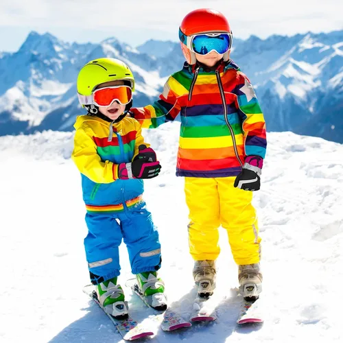 Vista 7 de Guantes de esquí de nieve impermeables para niños, guantes de snowboard para niños y niñas, guantes de nieve cálidos