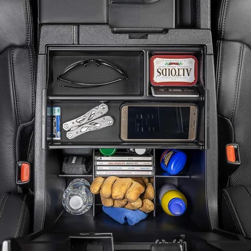 Vista 3 de Vehicle OCD - Divisor de consola central y organizador de bandejas para Toyota Tundra (2014-2021) - Fabricado en Estados Unidos