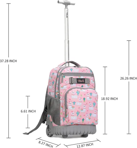 Vista 8 de Tilami Mochila con ruedas, mochila para laptop de 19 pulgadas con ruedas y lonchera
