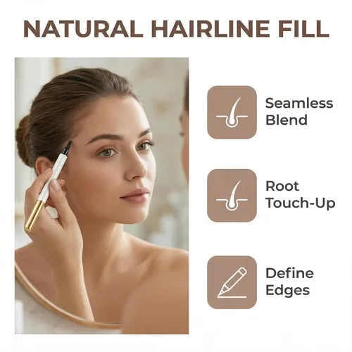 Vista 4 de Lápiz líquido de cejas de 4 garras, línea fina natural impermeable, efecto de microblading 3D, herramienta de maquillaje profesional (1# café claro)